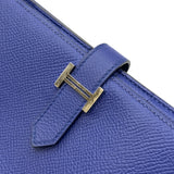 エルメス HERMES ベアンスフレ T刻 ブルーエレクトリック シルバー金具 エプソン レディース 長財布