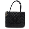 シャネル CHANEL 復刻トート A01804 7番台 ブラック キャビアスキン レディース トートバッグ