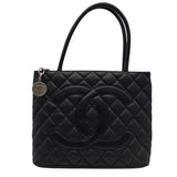 シャネル CHANEL 復刻トート A01804 7番台 ブラック キャビアスキン レディース トートバッグ