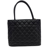 シャネル CHANEL 復刻トート A01804 7番台 ブラック キャビアスキン レディース トートバッグ