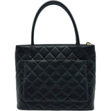 シャネル CHANEL 復刻トート A01804 6番台 ブラック シルバー金具 キャビア レディース ハンドバッグ