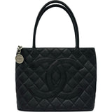 シャネル CHANEL 復刻トート A01804 7番台 ブラック シルバー金具 キャビア レディース トートバッグ