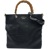 グッチ GUCCI バンブーハンドル トートバッグ 323663 ブラック レザー レディース ショルダーバッグ
