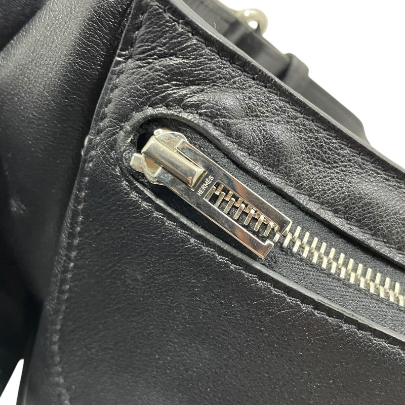 エルメス HERMES チキータ90 □O刻印 ブラック/シルバー金具 エバー