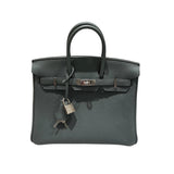 エルメス HERMES バーキン２５ U刻 カーキシルバー金具 トゴ レディース ハンドバッグ