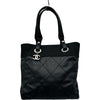 シャネル CHANEL パリビアリッツトートPM A34208 17番台 ブラック シルバー金具 コーティングキャンバス レディース トートバッグ