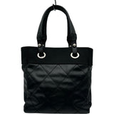 シャネル CHANEL パリビアリッツトートPM A34208 17番台 ブラック シルバー金具 コーティングキャンバス レディース トートバッグ