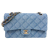 シャネル CHANEL デニムスモールフラップバッグ A01112 ブルー　ゴールド金具 デニム レディース ショルダーバッグ