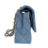シャネル CHANEL デニムスモールフラップバッグ A01112 ブルー　ゴールド金具 デニム レディース ショルダーバッグ