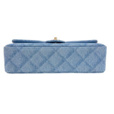 シャネル CHANEL デニムスモールフラップバッグ A01112 ブルー　ゴールド金具 デニム レディース ショルダーバッグ