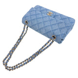 シャネル CHANEL デニムスモールフラップバッグ A01112 ブルー　ゴールド金具 デニム レディース ショルダーバッグ