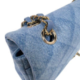 シャネル CHANEL デニムスモールフラップバッグ A01112 ブルー　ゴールド金具 デニム レディース ショルダーバッグ