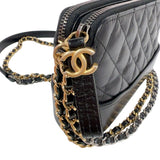 シャネル CHANEL ガブリエルドゥシャネルチェーンクラッチ A94505 ブラック　ゴールド/シルバー金具 エイジドカーフ レディース ショルダーバッグ