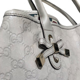 グッチ GUCCI プリンシートートバッグ 163805 ライトグレーゴールド金具 グッチシマレザー レディース ハンドバッグ