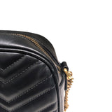 グッチ GUCCI GGマーモントスモールカメラバッグ 447632 ブラックゴールド金具 レザー レディース ショルダーバッグ