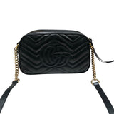 グッチ GUCCI GGマーモントスモールカメラバッグ 447632 ブラックゴールド金具 レザー レディース ショルダーバッグ