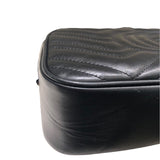 グッチ GUCCI GGマーモントスモールカメラバッグ 447632 ブラックゴールド金具 レザー レディース ショルダーバッグ