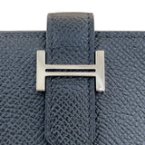 エルメス HERMES ベアンコンパクト B刻印 ブラック/シルバー金具 エプソン ユニセックス 二つ折り財布