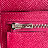 エルメス HERMES ベアンコンビネ タッチ Z刻印 ローズメキシコ/シルバー金具 エプソン・アリゲーター レディース 二つ折り財布