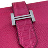 エルメス HERMES ベアンコンビネ タッチ Z刻印 ローズメキシコ/シルバー金具 エプソン・アリゲーター レディース 二つ折り財布