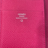 エルメス HERMES ベアンコンビネ タッチ Z刻印 ローズメキシコ/シルバー金具 エプソン・アリゲーター レディース 二つ折り財布