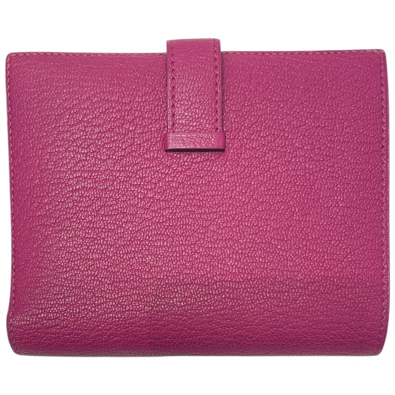 エルメス HERMES ベアンコンパクト C刻印 ローズパープル×シルバー金具