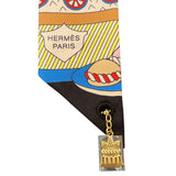 エルメス HERMES ツイリーチャーム La Patisserie Francaise ブラック シルク レディース スカーフ