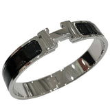 エルメス HERMES クリッククラックPM ブラック/シルバー金具 エナメル・メタル アクセサリー