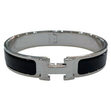 エルメス HERMES クリッククラックPM ブラック/シルバー金具 エナメル・メタル アクセサリー