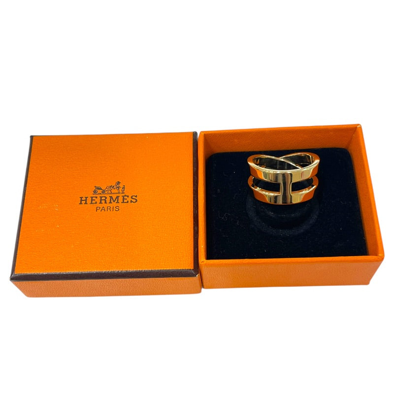 HERMES ゴールド スカーフリング エルメス HERMES リュバンスカーフリング ゴールド メタル ユニ