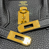 エルメス HERMES バーキン25 W刻 ブラック ゴールド金具 トゴ レディース ハンドバッグ