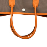 エルメス HERMES ガーデンパーティTPM K刻印 エトゥープ/オレンジ トワル・ネゴンダ レディース ハンドバッグ