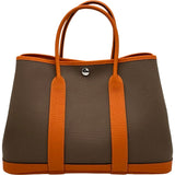 エルメス HERMES ガーデンパーティTPM K刻印 エトゥープ/オレンジ トワル・ネゴンダ レディース ハンドバッグ