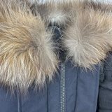 モンクレール MONCLER COURVITE ファー付ダウンジャケット ネイビー ポリエステル レディース ダウンジャケット