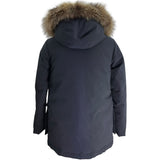 モンクレール MONCLER COURVITE ファー付ダウンジャケット ネイビー ポリエステル レディース ダウンジャケット