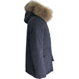 モンクレール MONCLER COURVITE ファー付ダウンジャケット ネイビー ポリエステル レディース ダウンジャケット