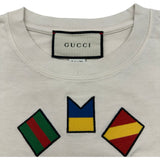 グッチ GUCCI BANDロゴ 半袖Tシャツ 565806 アイボリー コットン メンズ 半袖Ｔシャツ