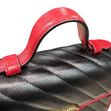 グッチ GUCCI GGマーモント ミニトップハンドル 583571 ブラック・レッド レザー レディース ショルダーバッグ