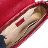 グッチ GUCCI GGマーモント ミニトップハンドル 583571 ブラック・レッド レザー レディース ショルダーバッグ