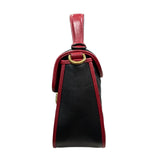 グッチ GUCCI GGマーモント ミニトップハンドル 583571 ブラック・レッド レザー レディース ショルダーバッグ