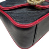 グッチ GUCCI GGマーモント ミニトップハンドル 583571 ブラック・レッド レザー レディース ショルダーバッグ