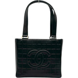 シャネル CHANEL チョコバートートバッグ A17809 7番台 ブラック ゴールド金具 ラムスキン レディース ハンドバッグ