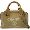 シャネル CHANEL ドーヴィルボーリングバッグ A92749 ベージュ シルバー金具 キャンバス レディース ショルダーバッグ
