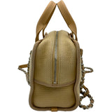 シャネル CHANEL ドーヴィルボーリングバッグ A92749 ベージュ シルバー金具 キャンバス レディース ショルダーバッグ