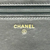 シャネル CHANEL マトラッセ チェーンウォレット 22番台 ブラック/ゴールド ゴールド金具 ラム レディース 長財布