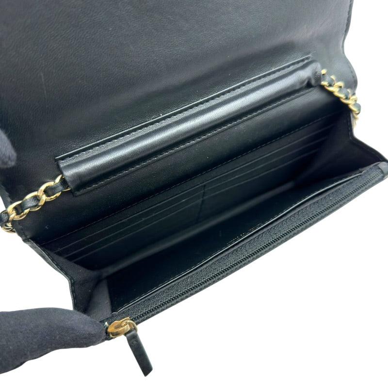 シャネル CHANEL マトラッセ チェーンウォレット 22番台 ブラック