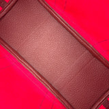 エルメス HERMES ガーデンパーティTPM A刻 ローズエクストリーム/ボルドー シルバー金具 トワル・カントリー レディース ハンドバッグ