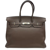 エルメス HERMES バーキン35 □M刻 ショコラ シルバー金具 トリヨン レディース ハンドバッグ