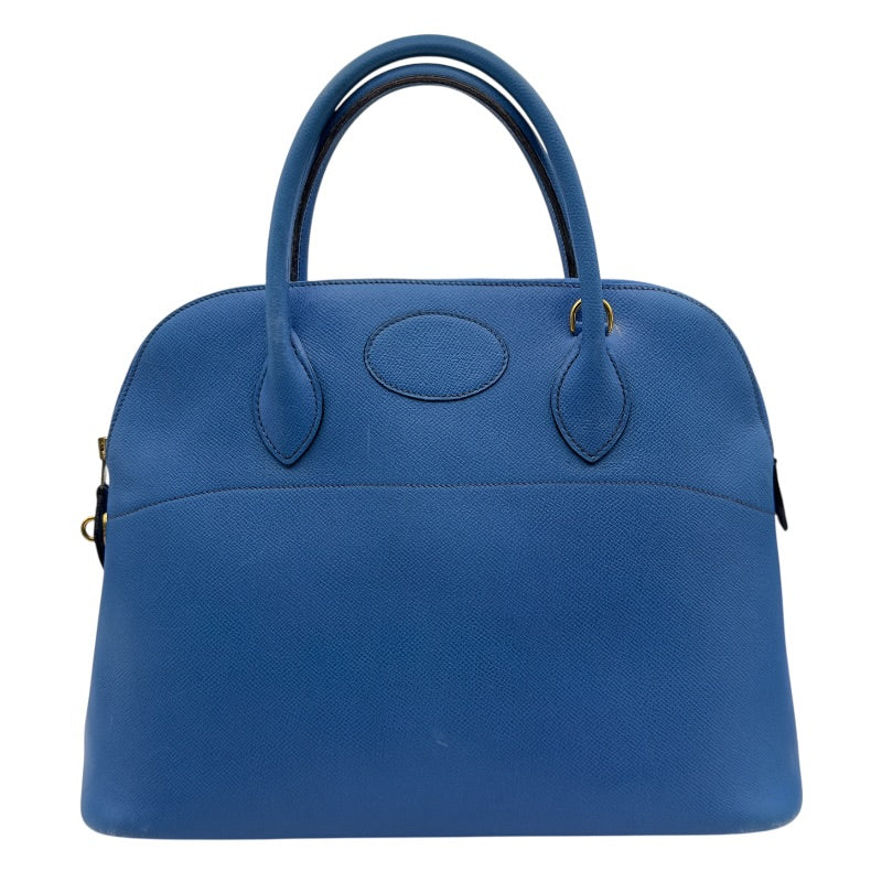エルメス HERMES ボリード35 〇U刻 ブルーフランス ゴールド金具