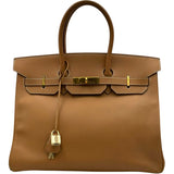 エルメス HERMES バーキン35 □B刻 ナチュラル ゴールド金具 エプソン レディース ハンドバッグ